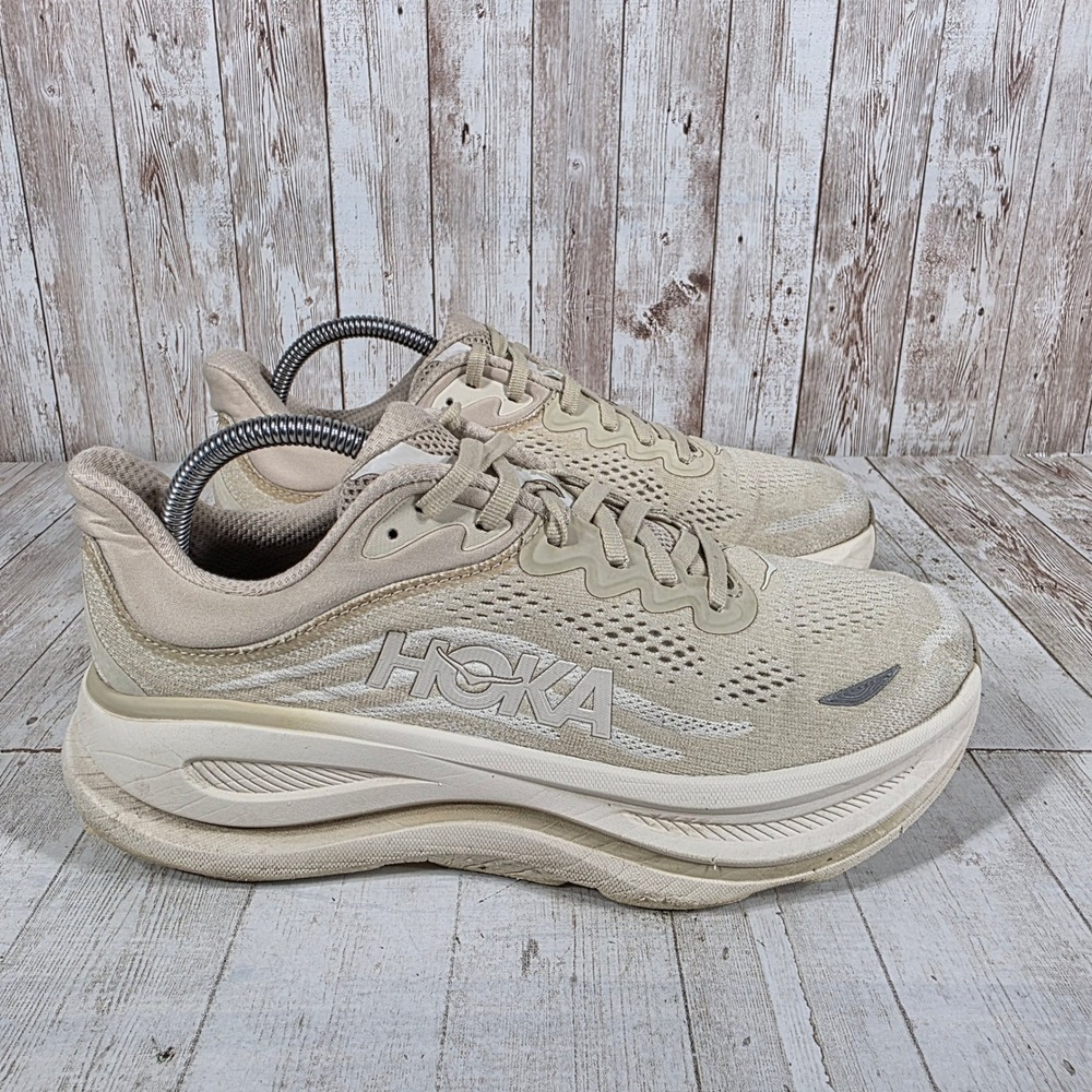 Hoka Bondi 8 Womens Running Shoes Oatmeal Oat Milk 1127952 Size 8D Wide